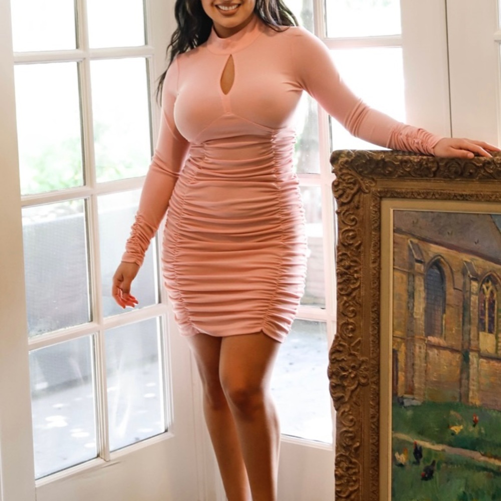 Pink long sleeve dress